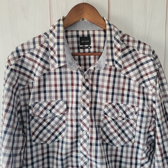 Buckle JB Holt Men’s XL Western Plaid Button-down Long Sleeve Shirt, 100% Cotton - Picture 4 of 11